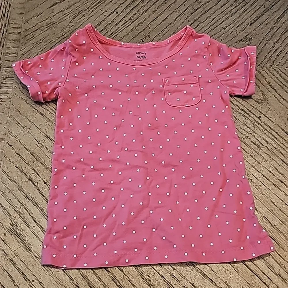5T cotton polka dot shirt